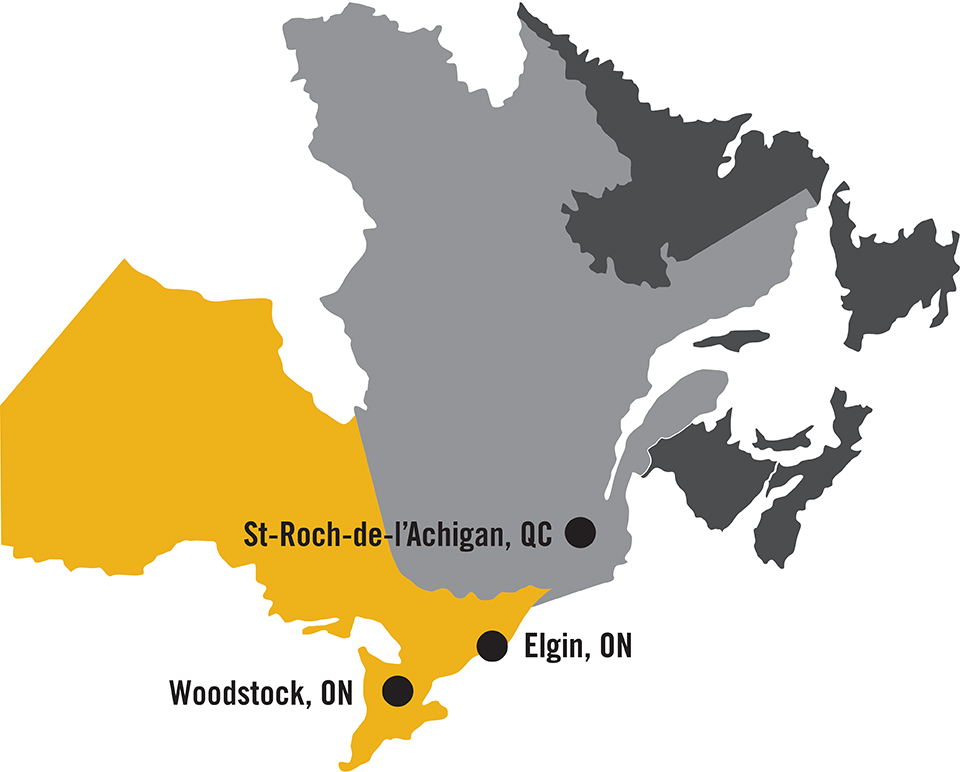 Elgin, Woodstock, St-Roch-de-l'Achigan
