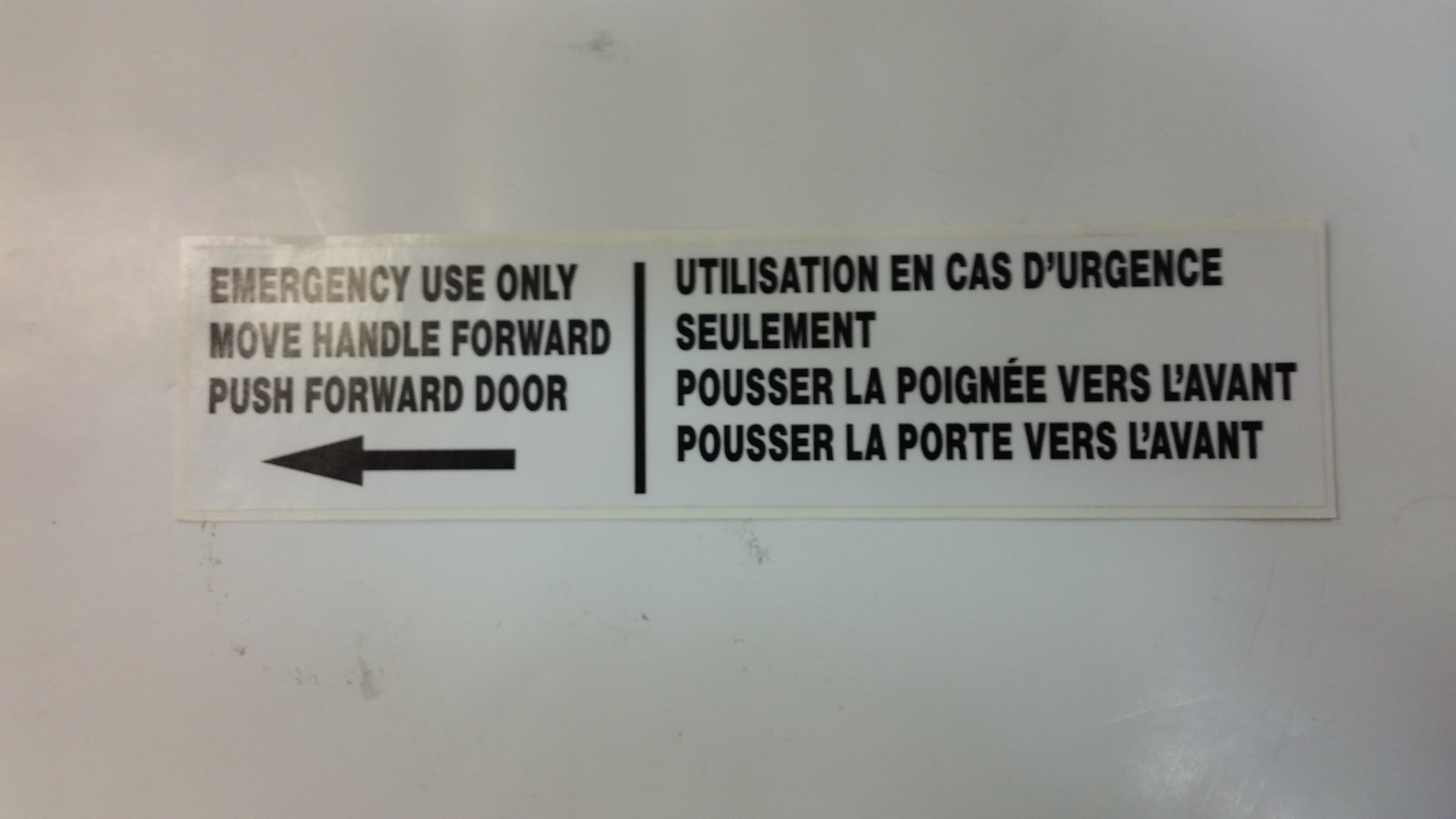 DECAL EMERG DOOR RELE (HEADER)