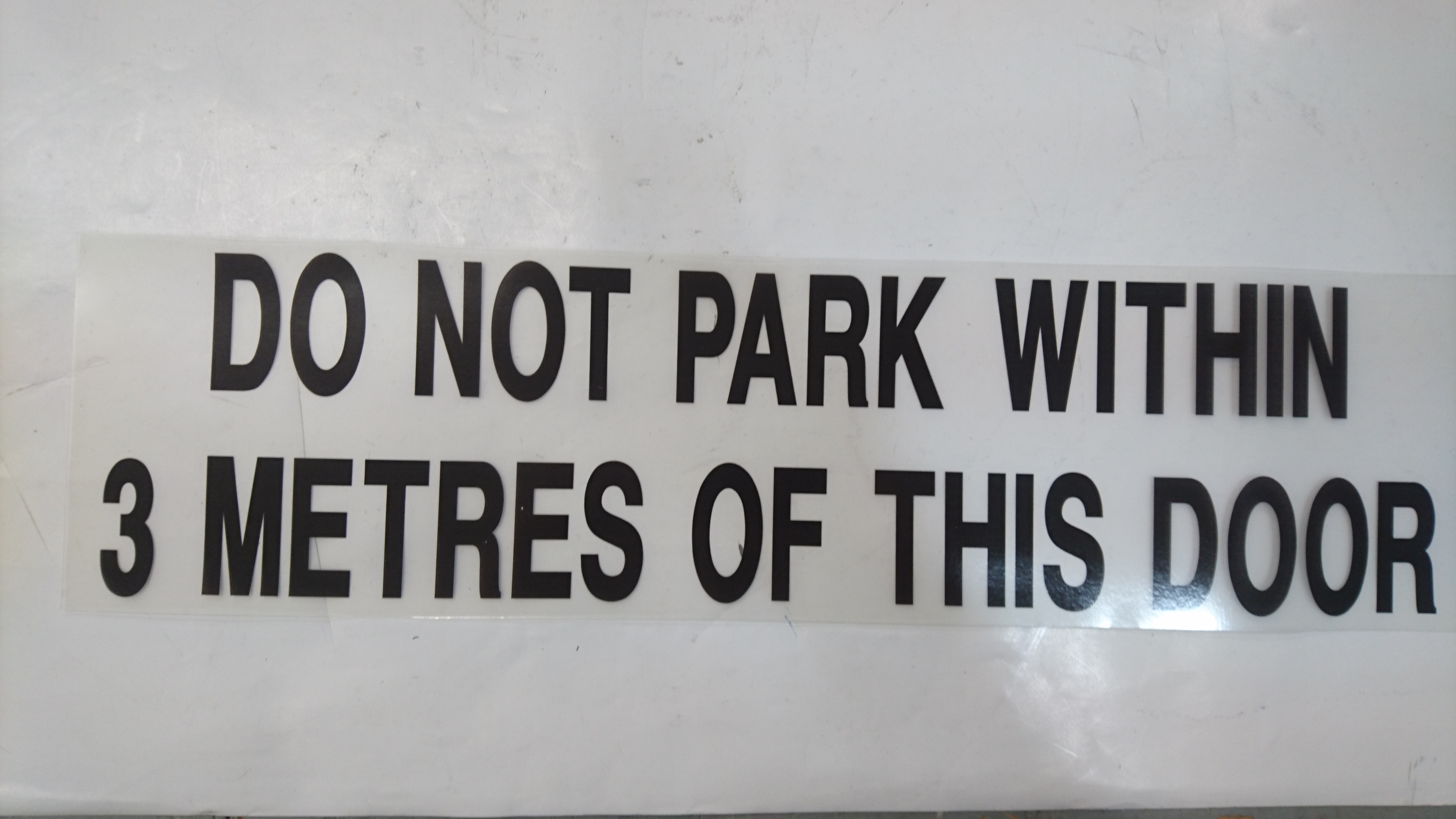 DECAL, (DO NOT PARK---)