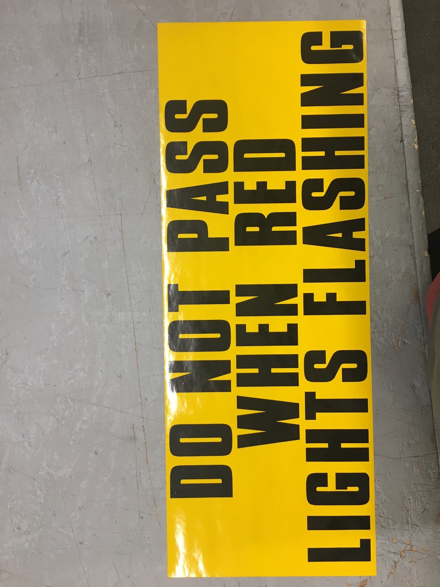 DECAL,RED LIGHTS FLASH,BLK/YEL