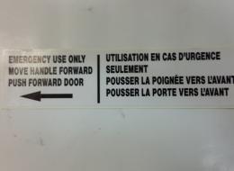 DECAL EMERG DOOR RELE (HEADER)