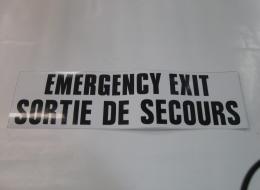 DECAL,EMER EXIT,BILING ,BLK/W