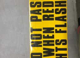 DECAL,RED LIGHTS FLASH,BLK/YEL